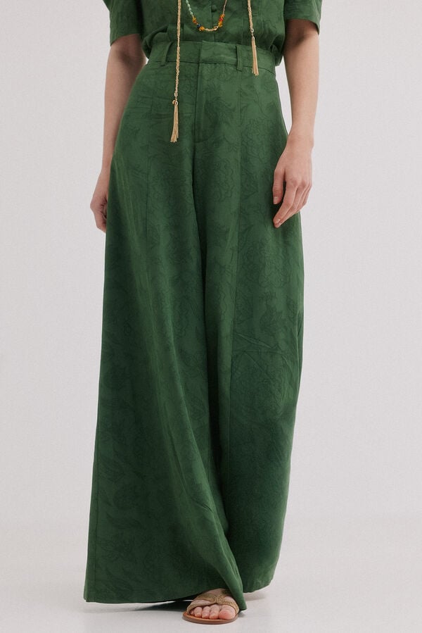 Hoss Intropia Patricia. Pantal&oacute;n tejido jaquard Kaki