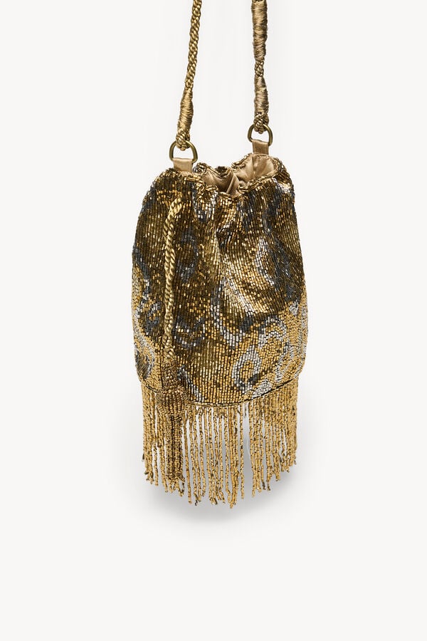Hoss Intropia Nara. Bolso de abalorios Dorado