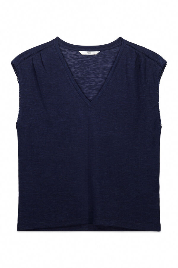 Hoss Intropia Miriam. T-shirt gola em bico Azul