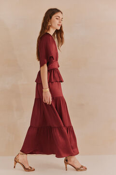 Hoss Intropia Ariadna. Vestido fluído com painéis Vermelho