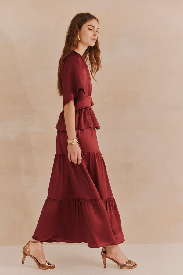 Hoss Intropia Ariadna. Vestido fluido paneles rojo