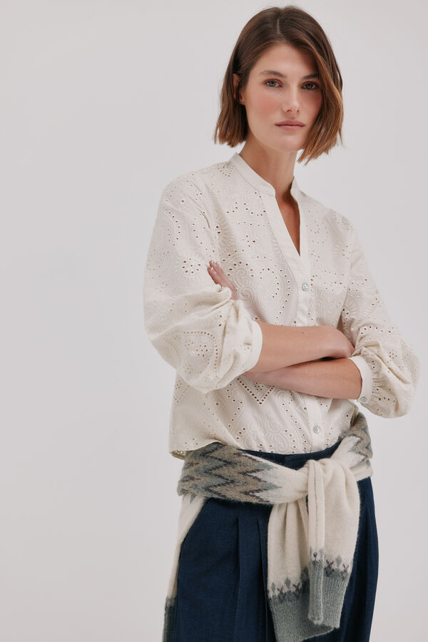 Hoss Intropia Cesira.Blusa calados Marfil