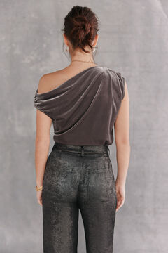 Hoss Intropia Sol. Camiseta de veludo Preto