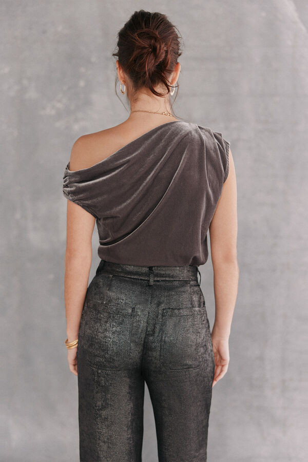 Hoss Intropia Sol. Camiseta de veludo Preto