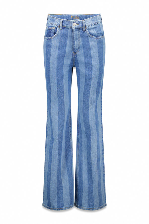 Hoss Intropia Blanca. Jeans riscas Azul