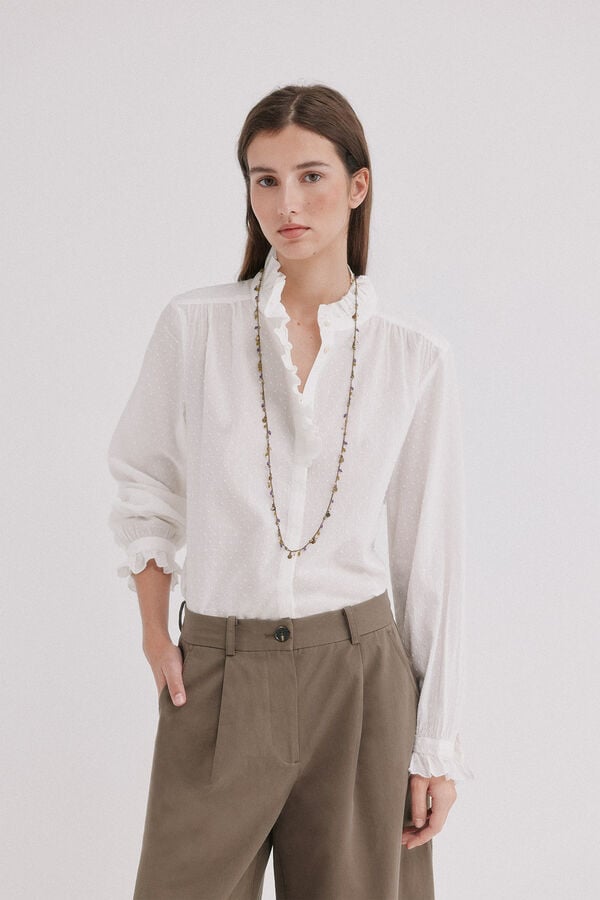 Hoss Intropia Claudette. Camisa plumeti Blanco