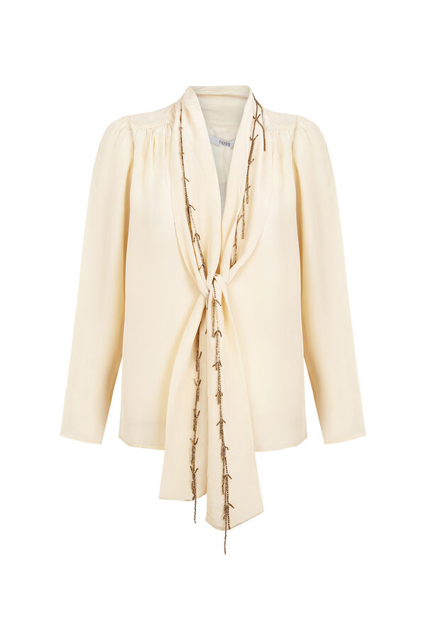 Hoss Intropia Carrie. Blusa com laçada Ecru
