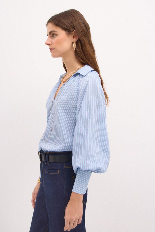 Hoss Intropia Romilda. Blusa rayas oversize. Azul