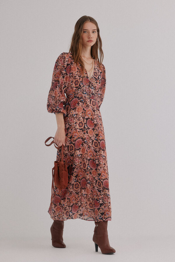 Hoss Intropia Aitana. Vestido estampado Castanho