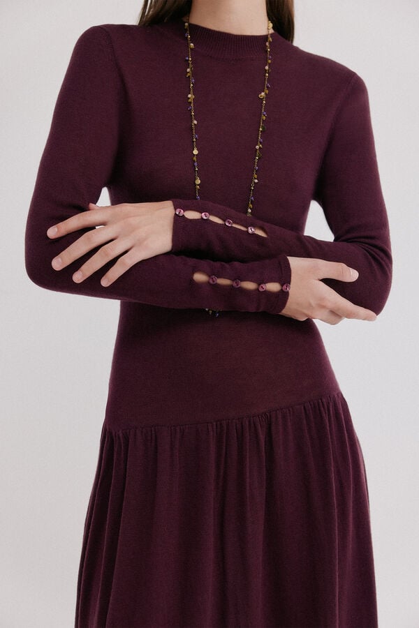 Hoss Intropia Aysel. Vestido punto Estampado morado