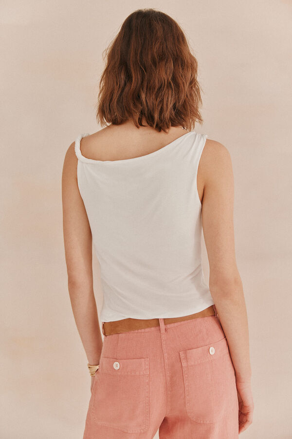 Hoss Intropia Milia. Camiseta drapeada Blanco