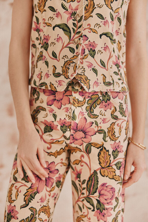 Hoss Intropia Priscila. Pantalones estampados Marfil