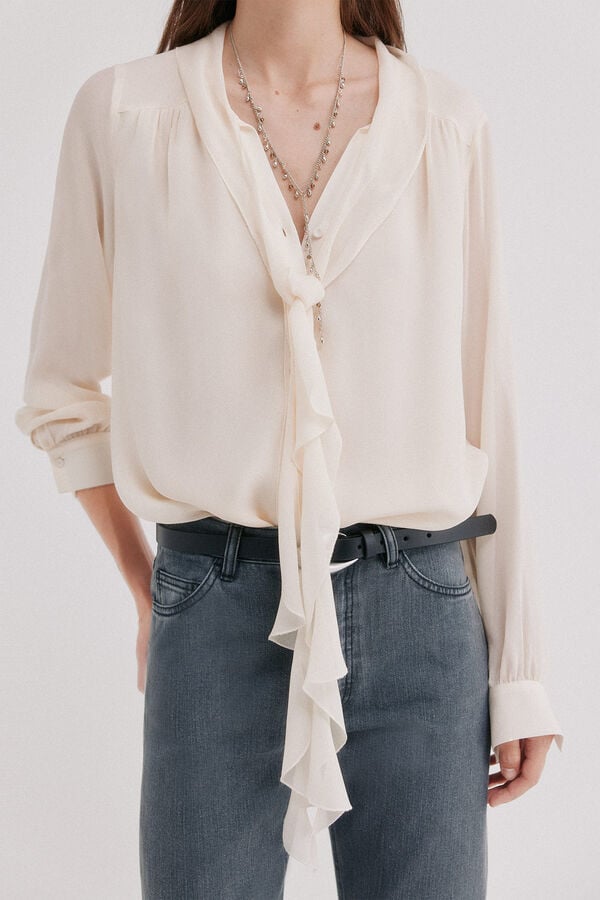 Hoss Intropia Casie. Blusa fluida Ecru
