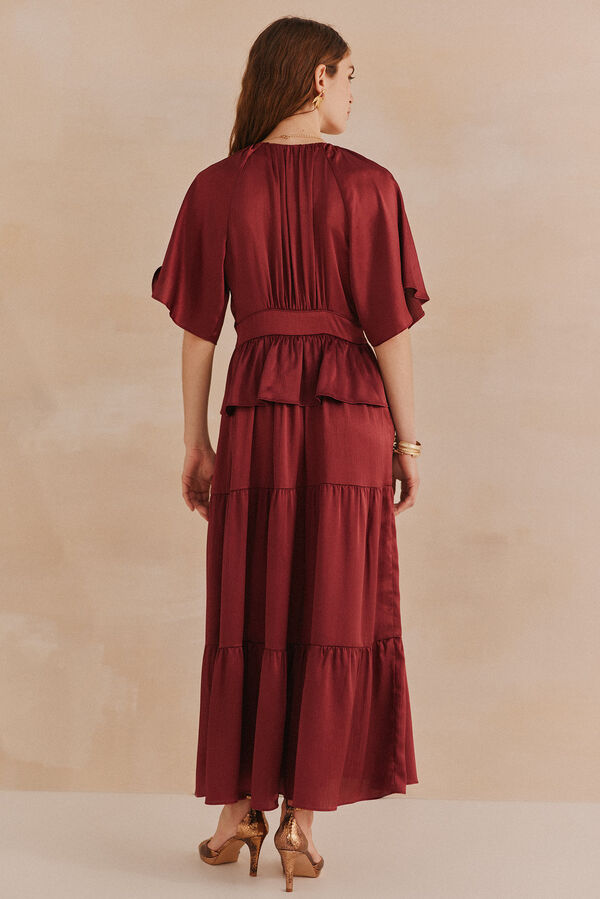 Hoss Intropia Ariadna. Vestido fluido paneles rojo