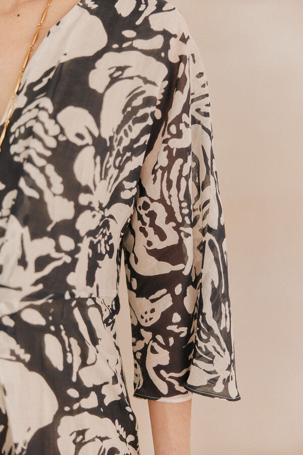 Hoss Intropia Lorna. Vestido estampado Ecru