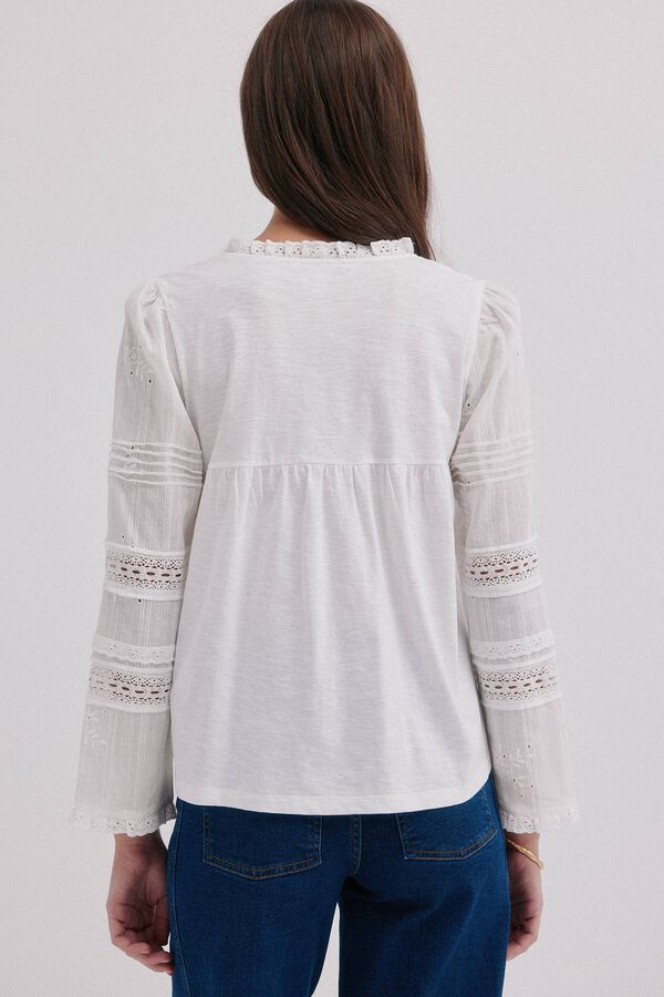 Hoss Intropia Marina. T-shirt bordada Branco
