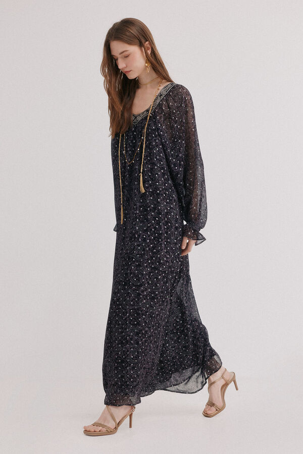 Hoss Intropia Aitana. Vestido com bordado Roxo