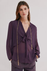 Hoss Intropia Gala. Blusa com la&ccedil;ada Roxo