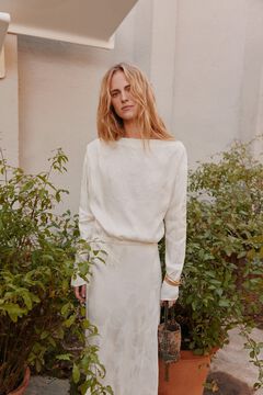 Hoss Intropia Constanza. Blusa jacquard. Marfil