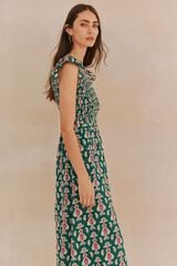 Hoss Intropia Lissette. Vestido nido de abeja Estampado Verde