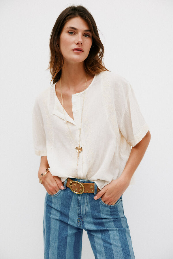 Hoss Intropia Gemma. Blusa romântica Ecru