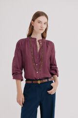 Hoss Intropia Cressa. Blusa com entremeios Roxo