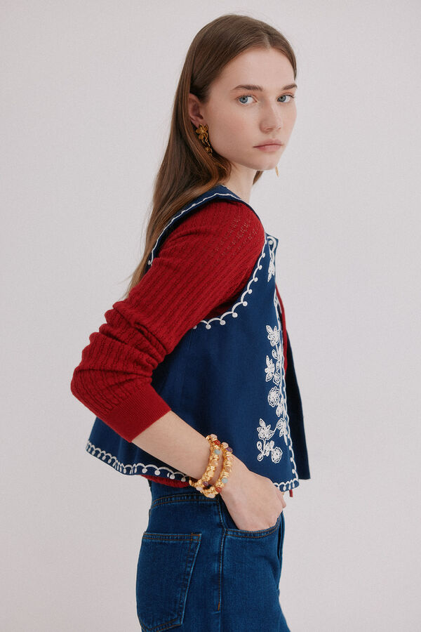 Hoss Intropia Edurne. Chaleco denim Azul marino