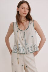 Hoss Intropia Carmela. Top bordado Marfil