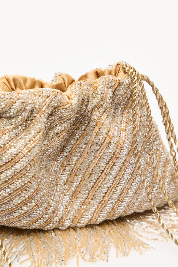 Hoss Intropia Nolie. Bolso abalorios Dorado