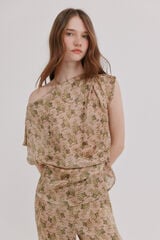 Hoss Intropia Candice. Blusa acetinada Castanho