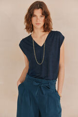 Hoss Intropia Miriam. T-shirt gola em bico Azul