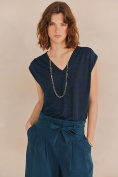 Hoss Intropia Miriam. T-shirt gola em bico Azul