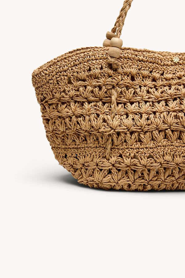 Hoss Intropia Naiara. mala cesto de r&aacute;fia Castanho