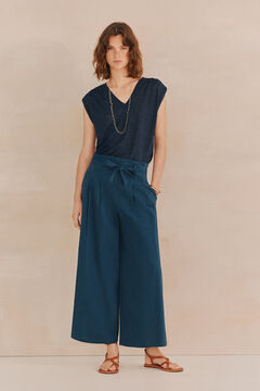 Hoss Intropia Miriam. T-shirt gola em bico Azul
