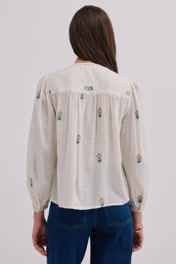 Hoss Intropia Carina. Blusa bordada Ecru