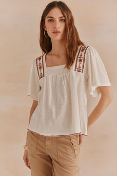 Hoss Intropia Fernanda. camiseta bata Ecru