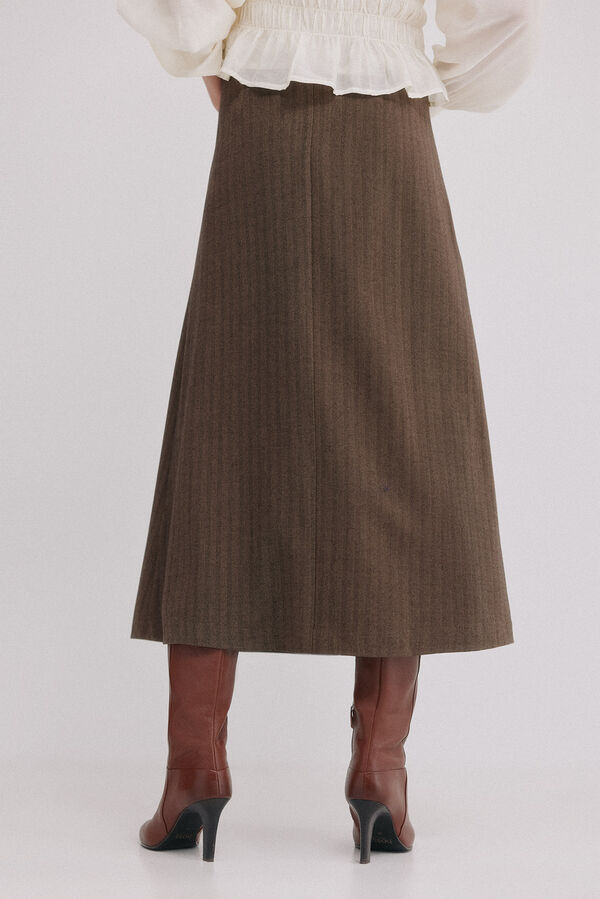 Hoss Intropia Reis. Saia plissada Castanho