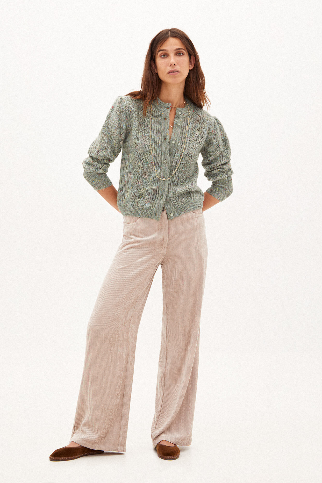 Pantalon pana gris mujer cheap