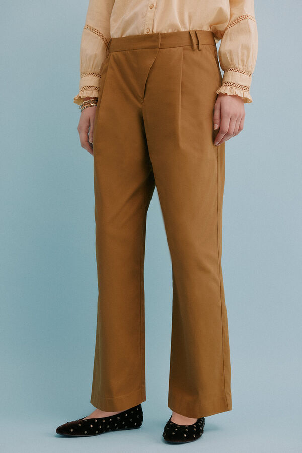 Hoss Intropia Paula. Pantalón con pliegues Amarillo