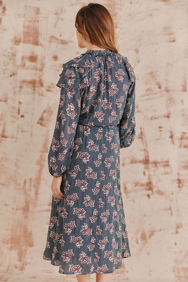 Hoss Intropia Alejandra. Vestido estampado. Estampado Turquesa