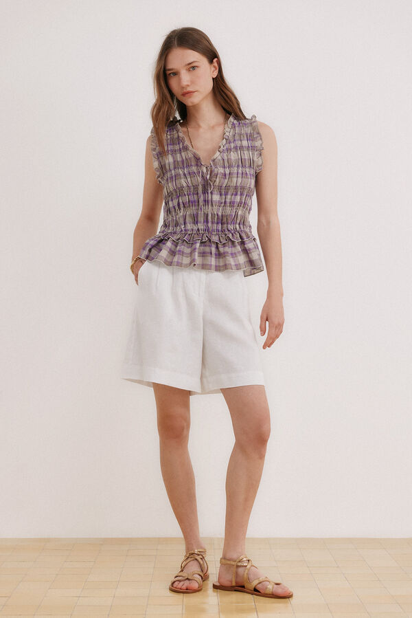 Hoss Intropia Galilea. Top cuadros Lila