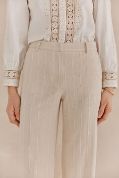Hoss Intropia Petra. Pantalones pinza Marfil