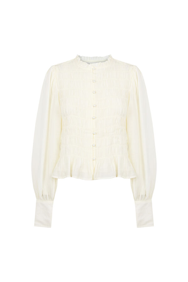 Hoss Intropia Camino. Blusa romântica Ecru