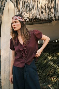 Hoss Intropia Gema Blusa volantes Morado