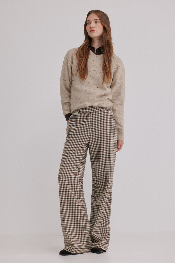 Hoss Intropia Prado. Calça xadrez Ecru