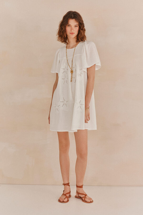 Hoss Intropia Lola. Vestido bordado Ecru