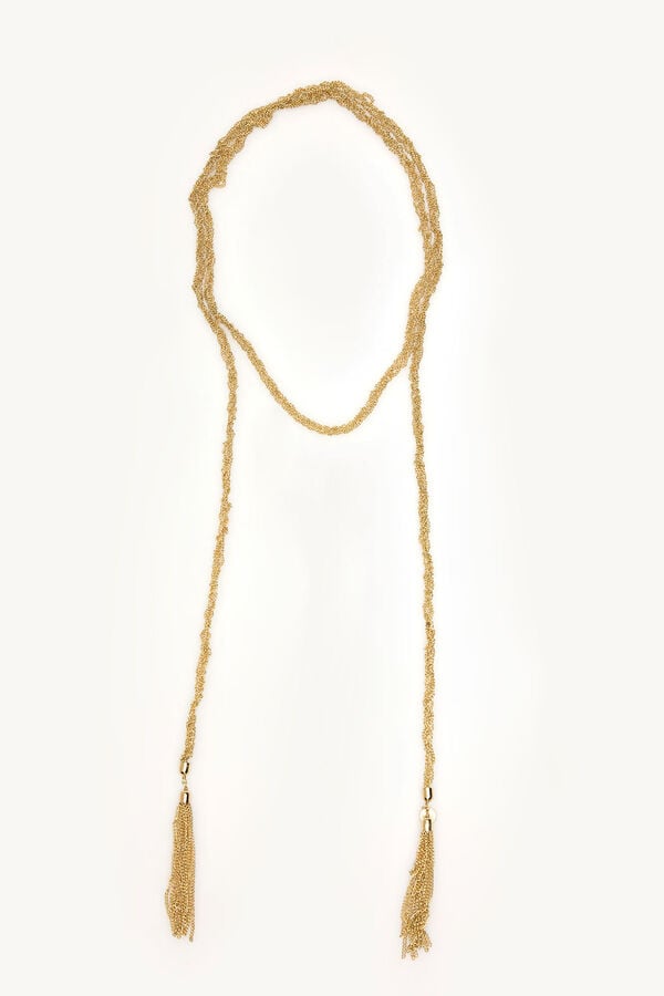 Hoss Intropia Nicole. Collar largo cadena trenzada Dorado