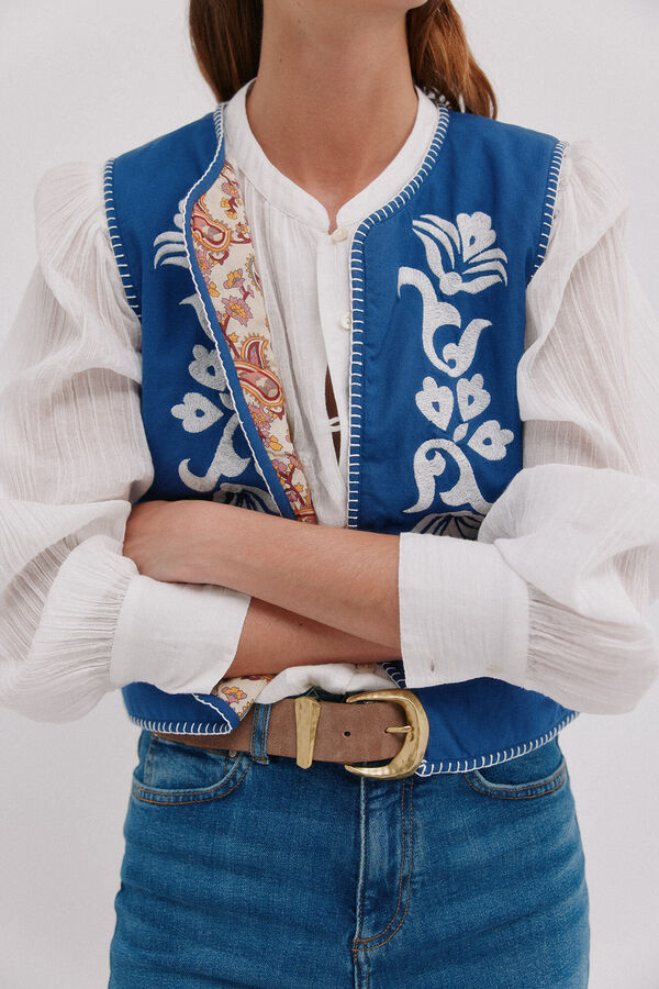 Hoss Intropia Emma. Chaleco boho Azul marino