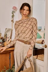Hoss Intropia Nora. Top estampado Verde