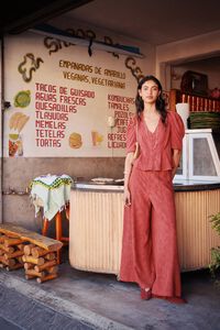 Hoss Intropia Pelia. Pantalones jacquard Coral